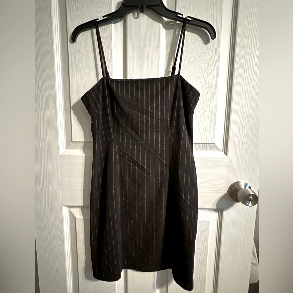 Forever 21 Black Pinstripe Mini Dress